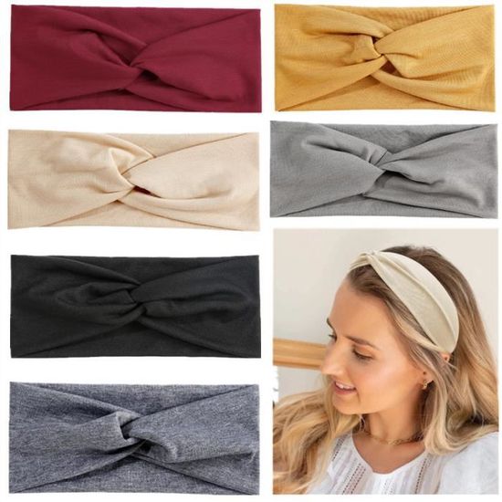 Bandeau Sport élastique Anti-transpirant - Lot De 2 - Unisexe - Pour Yoga, Running, Fitness - Noir Et Gris