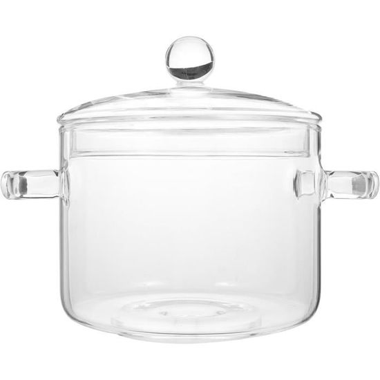 Marmite En Verre Résistant à La Chaleur - Avec Couvercle - Capacité 1,25L à 5L - Pour Cuisinière Et Four - 3