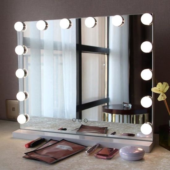 Miroir De Maquillage Ampoule Guirlande Lumineuse Kit Lumière Courtoisie  Dimmable Hollywood 3 Modes 10 Ampoules LED Pour Coiffeuse - Cdiscount Maison