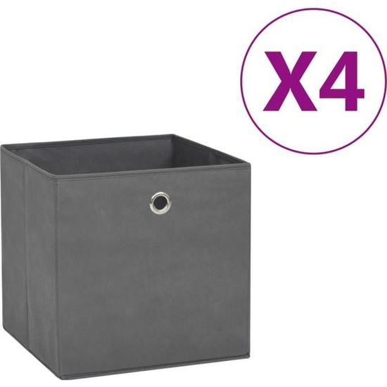 Freosen – Lot de 4 boîtes de rangement pliables en PP – Dimensions 45x30x25 cm – Avec porte à aimant – Pour salle de bain, cuisine, chambre, salon