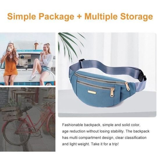 Sac Banane Imperméable Aucuu - Grande Capacité, Réglable 104-158 Cm - Pour Rando, Vélo, Voyage - 12