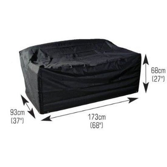 F&J Outdoors Housse De Protection Canapé Jardin 2-3 Places – Imperméable, Anti-UV, Coupe-Vent, 158x99x66/91 Cm Noir, Meuble Extérieur