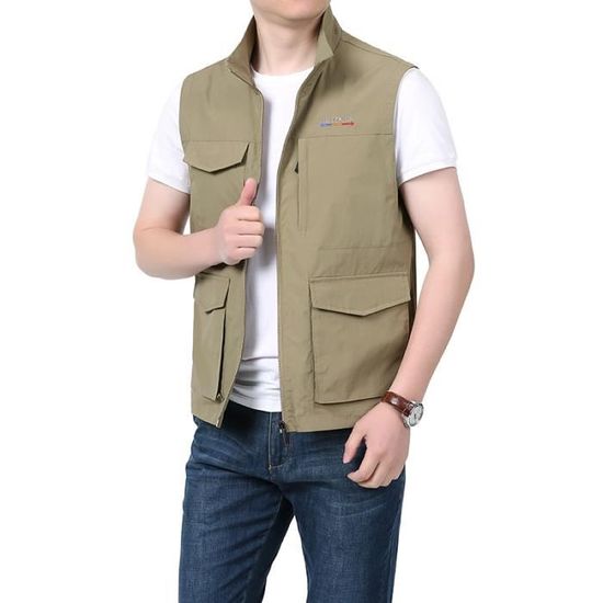 Gilet utilitaire d'extérieur à plusieurs poches pour homme | Gilet