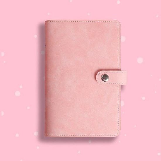 Bullet Journal A5 Grille Couverture Cuir Souple Rose - 148 Feuilles Papier Épais