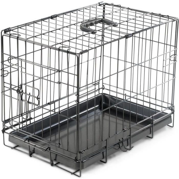 VADIGRAN Cage métallique pliable Classic - 48 x 30 x 38 cm - Noir - Pour chien
