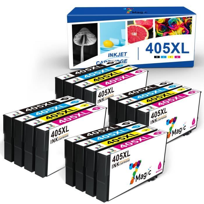Cartouches D'encre Compatibles 405XL Pour Imprimantes Epson Workforce Pro - Pack 8 Pièces