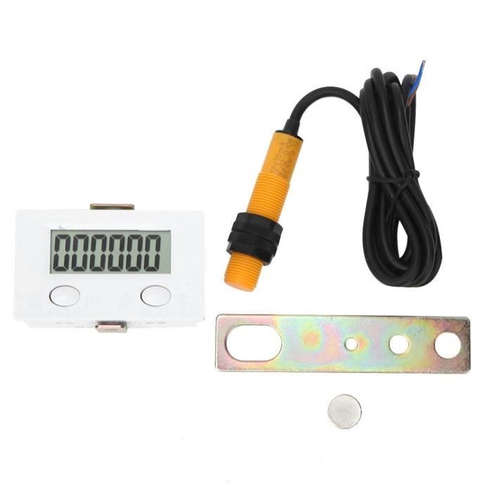 Compteur En Plastique À Induction Magnétique Berm, Affichage Numérique À 6 Chiffres 0-999999 Avec Interrupteur Bem-6C + 12Φ-LAF