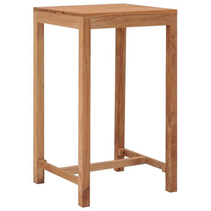 CESAR Table de bar de jardin 60x60x105 cm Bois de teck solide