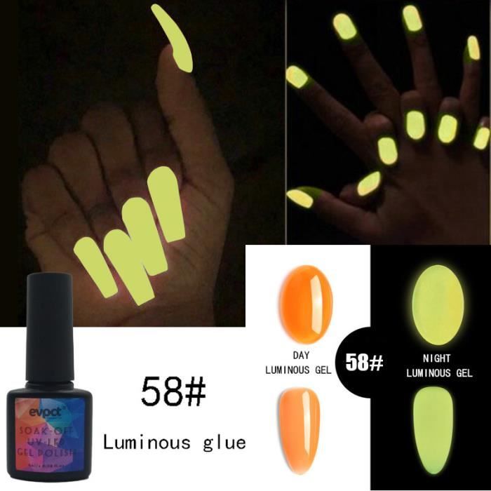 Série de vernis à ongles en gel fluorescent néon lumineux pour lueur dans les 6 couleurs sombres XDD200305689D_1904