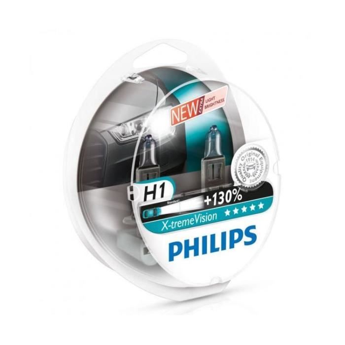 Ampoules De Phare Avant Origine Philips Xtreme Vision +130 H1 (2Pcs) 12258Xv+S2