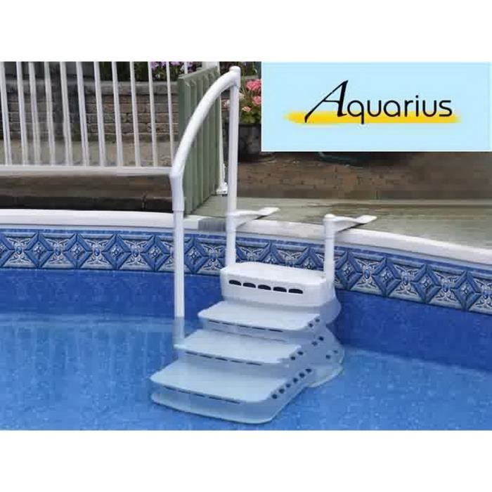 Escalier intérieur Escalio AQUARIUS PVC 4 marches avec main courante piscine hors-sol