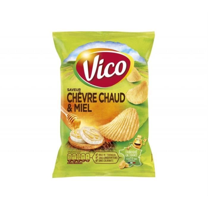 VICO - Chips Ondulées Saveur Chevre Et Miel 120G - Lot De 4