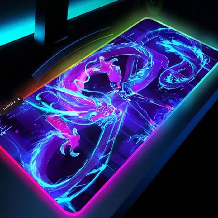 Tapis de souris League of legend Kda, accessoire de jeu pour ordinateur Pc, bureau, Led Rgb