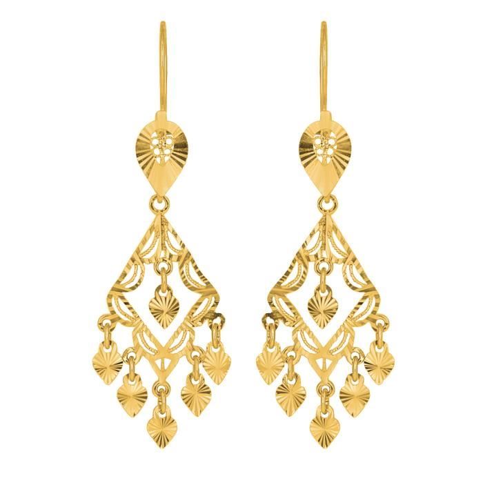 Boucles D'Oreilles Orientales Filigranées En Or 18 Carats