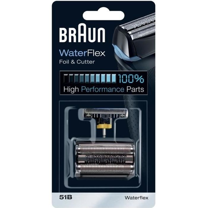 Pièce De Rechange compatible avec les rasoirs WaterFlex - BRAUN 51B Noire