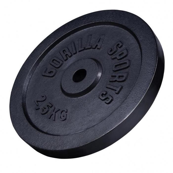 1 x disque de poids en fonte noire de 2,5kg - Ø 31mm d'alésage