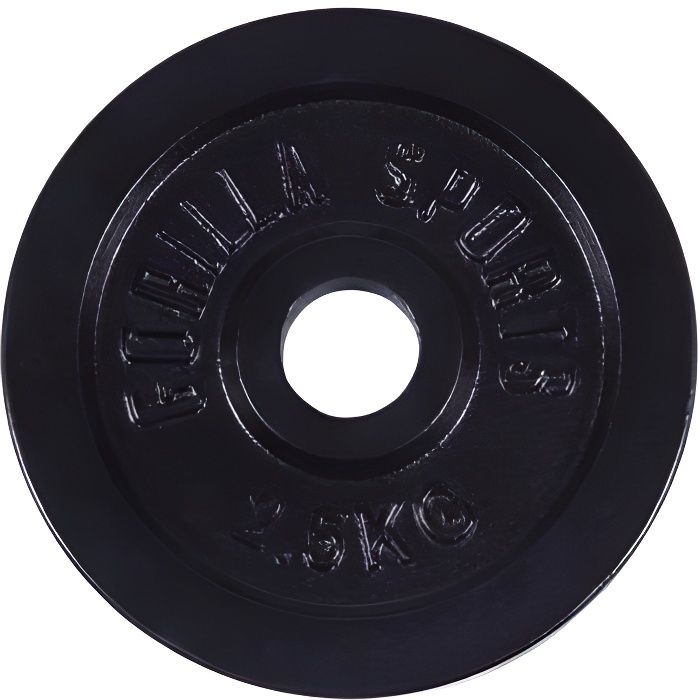 1 x disque de poids en fonte noire de 2,5kg - Ø 31mm d'alésage