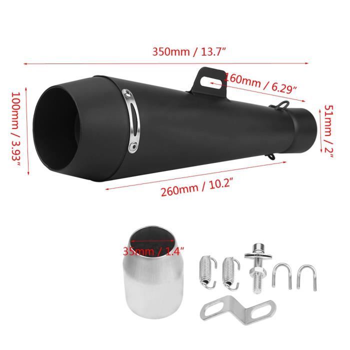 Tuyau de silencieux d'échappement universel d'échappement de moto 51mm pour Honda CBR1000 Yamaha R6 Kawasaki -XIF