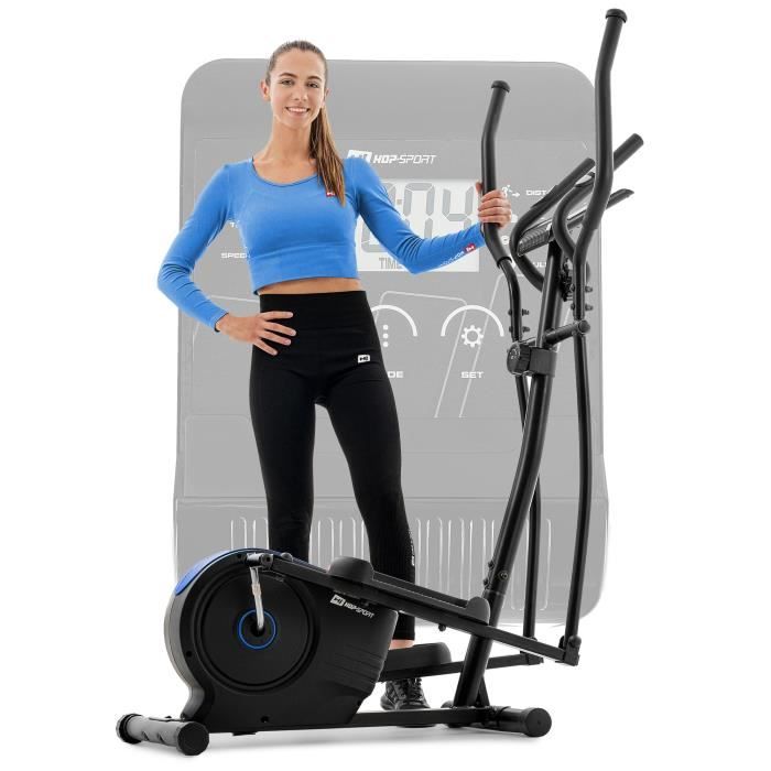 HS HOP-SPORT Vélo elliptique HS-2050C Cosmo -Nordic Walking – résistance magnétique 9kg - Poids Max 100 kg -Ordinateur (Bleu)