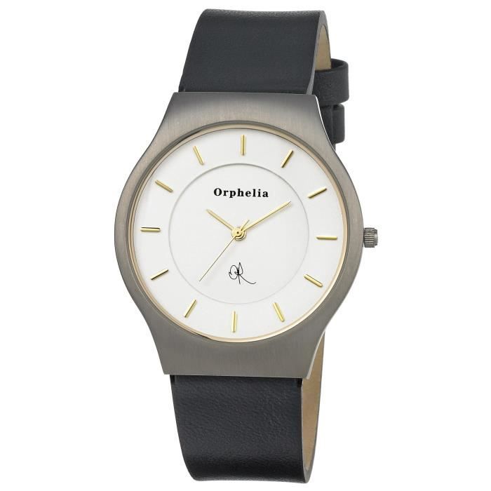 Orphelia - OR22670624 - Montre Homme - Quartz Analogique - Cadran Blanc - Bracelet Cuir Noir