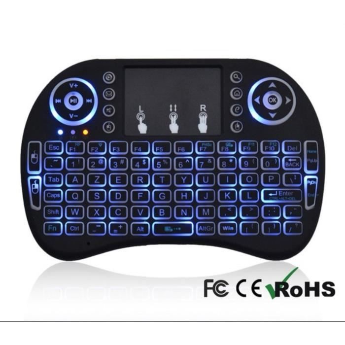 Ovegna i8 Wireless (AZERTY)-Mini Clavier Ergonomique sans Fil avec Touchpad