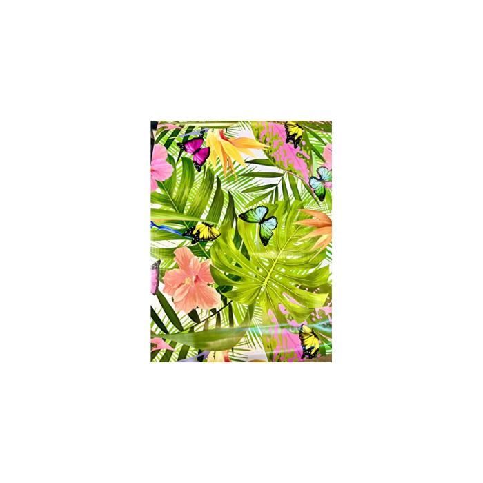 Nappe Bulgomme Imprimée Tropical - Dimensions : 140 x 280 cm