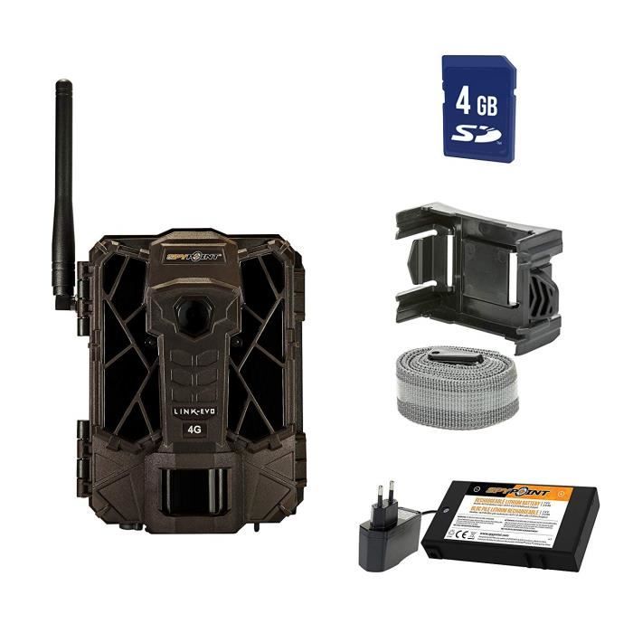 Spypoint Link-Evo-EU Caméra de vidéosurveillance avec Batterie au Lithium et Carte SD pour l'extérieur Marron Camouflage 1643