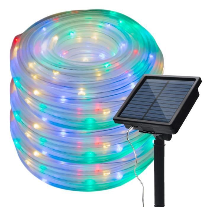 12m 100LED Tube bande lumières guirlande Lumineuse Solaire étanche extérieure intérieure bricolage décoration noël mariage jardin