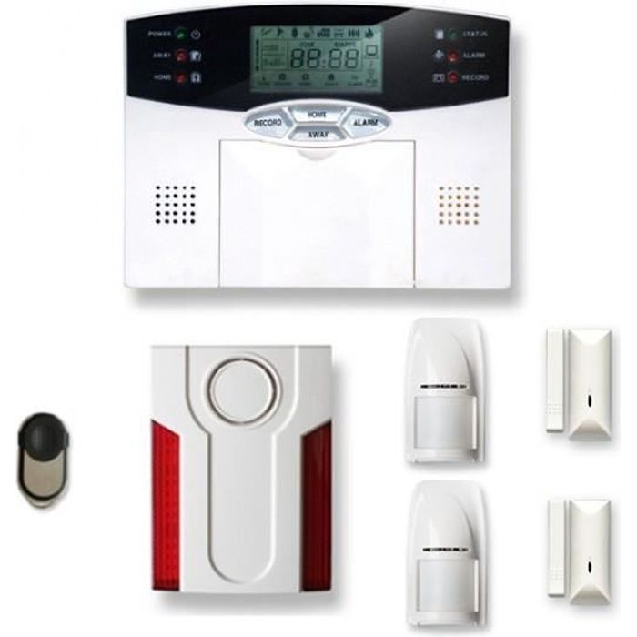 Alarme maison sans fil 1 à 2 pièces MN mouvement + intrusion + sirène extérieure - Compatible Box Internet
