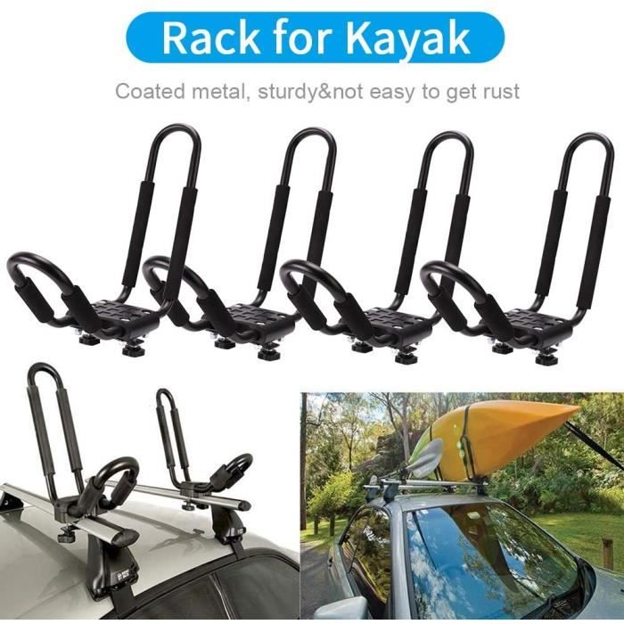 Porte Kayak Voiture 2 Paire Barres en J pour Barres de Toit Auto