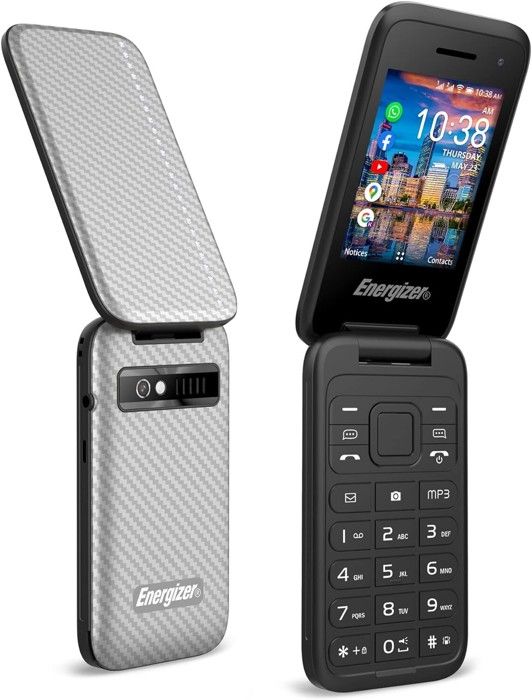 Téléphone à clapet 4G E282SC avec double SIM et 2 caméras - Argent