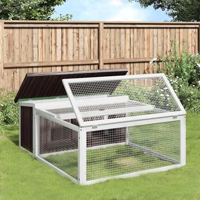 Comparer les prix de Cage/Clapier gris 117,5x97x47,5 cm - bois de pin massif SS00212833