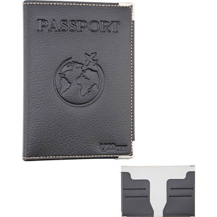 Porte-Passeport AOOTUERL En Cuir Synthétique - Bloqueur RFID, Multi-Compartiments Pour Voyage (Marron)
