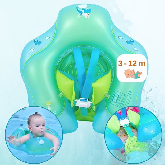 Bouée Bébé 3 Mois à 6 Ans – 5 à 20 Kg – Sangles Ajustables – Flotteurs Indépendants – Pour Piscine, Mer Et Lac