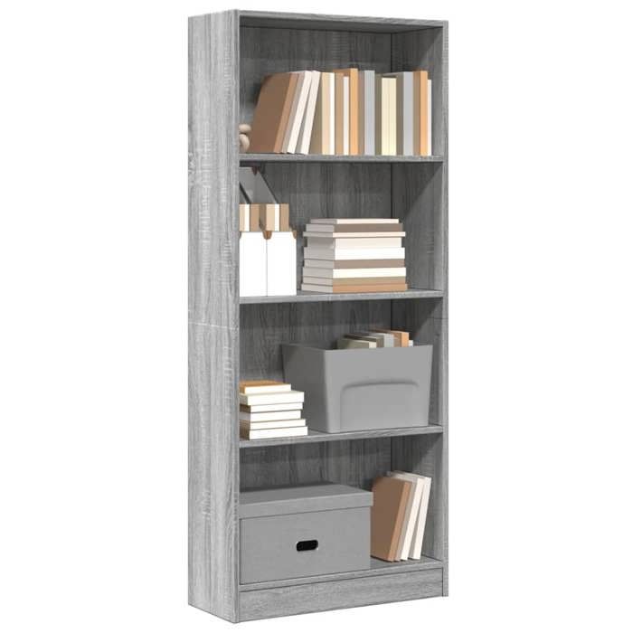 vidaXL Bibliothèque sonoma gris 60x24x143 cm bois dingénierie étagère à livres porte-livres support à livres armoire de 857817