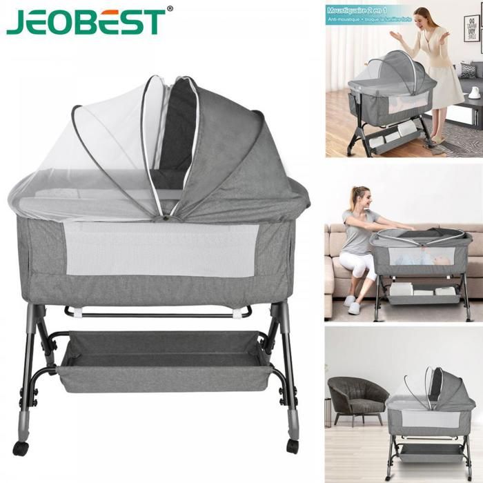 JEOBEST Berceau Cododo pour Bébé 2 en 1 - Lit