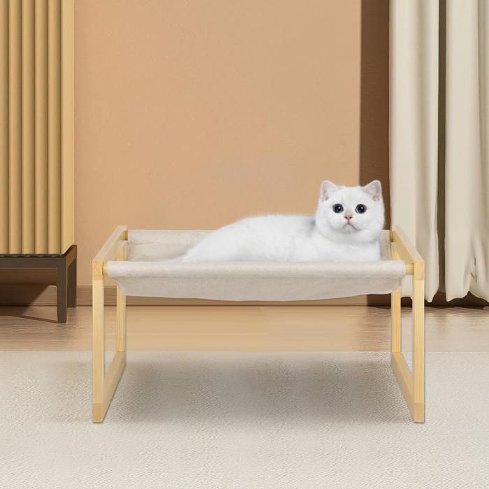 Comparer les prix de 50*40*25cm Lit pour chat - Lit en bois amovible pour chat blanc-QUIIENCLEE