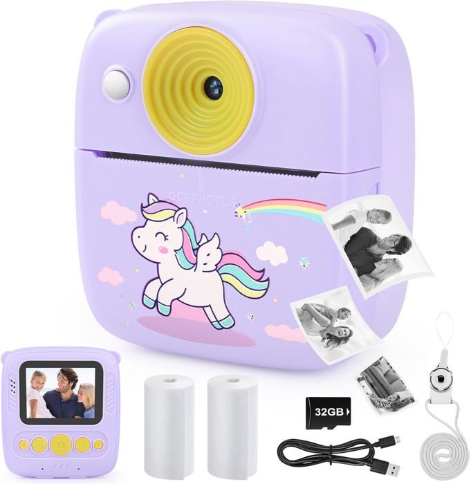 Appareil Photo Instantané Enfant TIATUA X2 1080P - Numérique éducatif 2.4 Pouces - Cadeau Fille Garçon