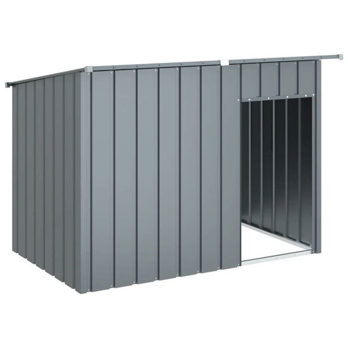 Meilleures Abris - Cage - Niche pour chien avec toit anthracite acier galvanisé SSD9275012