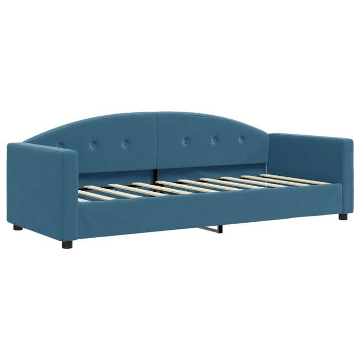 Lit simple Contemporain Banquette lit/Lit de repos sans matelas bleu 80x200 cm velours - 1 Place SP1529BED61934483