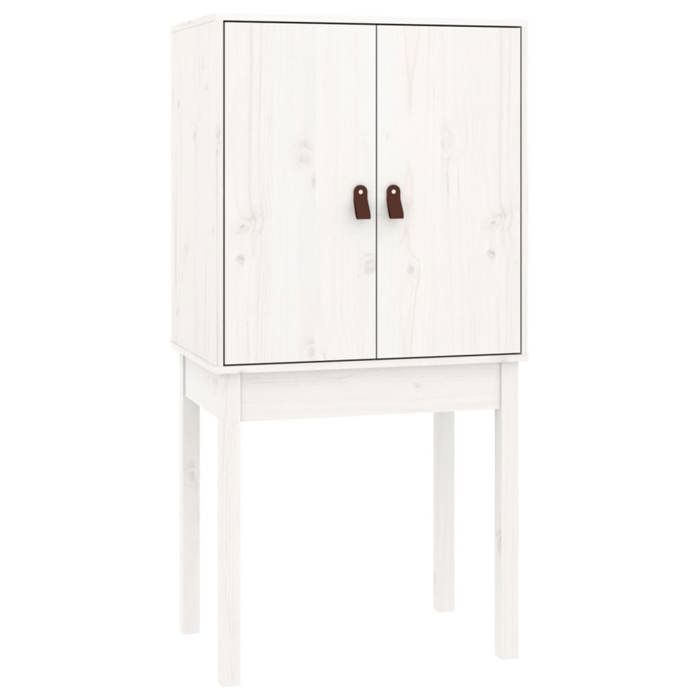 Promotion mai * Buffet haut - Armoire haute salon - Blanc 60x40x120 cm Bois massif de pin EU1990821745