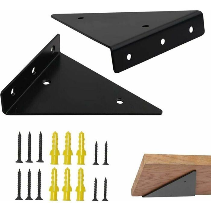 Étagère Murale - PZCC - 17cm - Fixation Invisible - Métal Flottant Noir - Design Contemporain