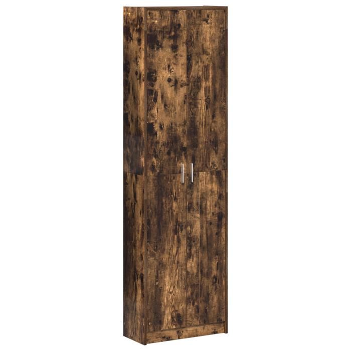 401637& Armoire garde-robe - Moderne Penderie en chêne fumé 55x25x189 cm en - Bois - Panneaux de particules