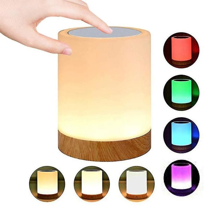 Veilleuse LED tactile lampe de chevet pour chambre à coucher rechargeable intensité variable lumière blanche chaude