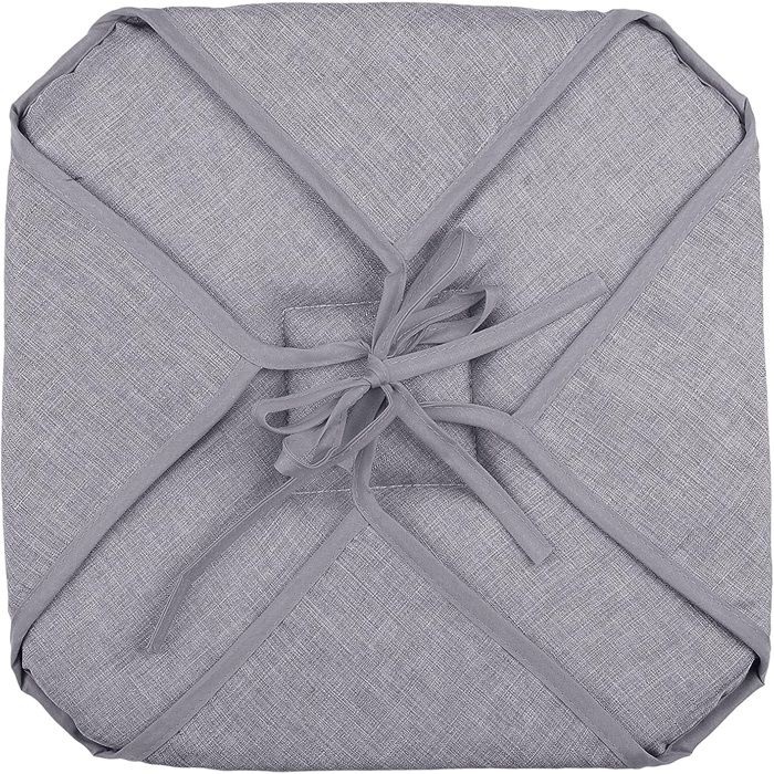 Galette de chaise 4 rabats 40 x 40 cm gris chinee Galette de chaise 4 rabats 40 x 40 cm gris chinee