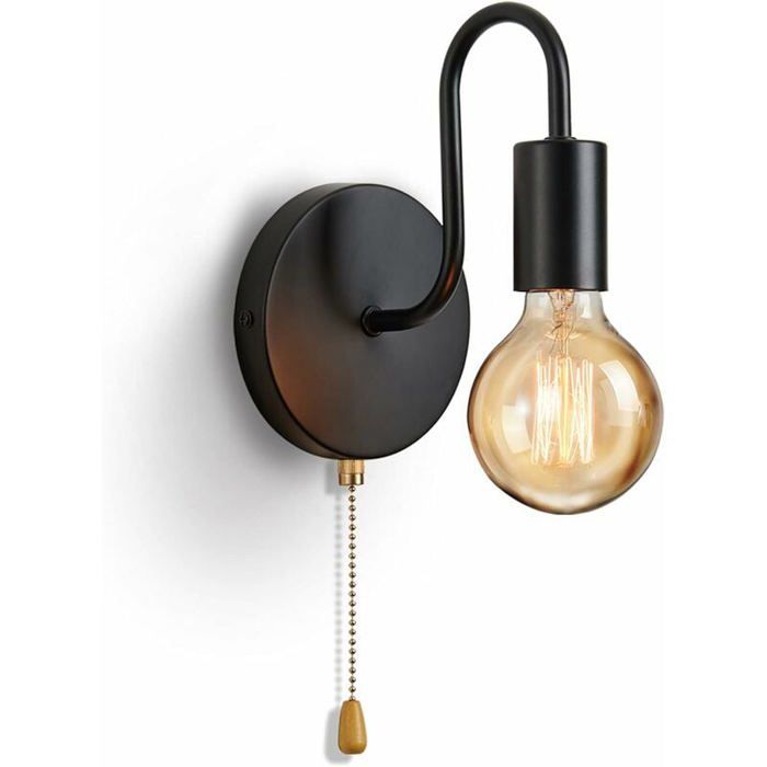 Applique Murale Douille E27 avec InterrupteurLampe Murale Vintage E27 Douille Standard Pour Salon Chambre à Coucher DéCoration Ind