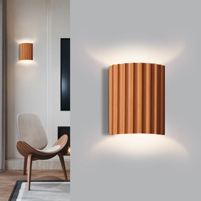 SNOGOLD Applique Murale Up-Down Moderne Orange Half-Cylindre G9 Luminaire Lumière Blanc Applique Intérieur pour Couloir Escalier