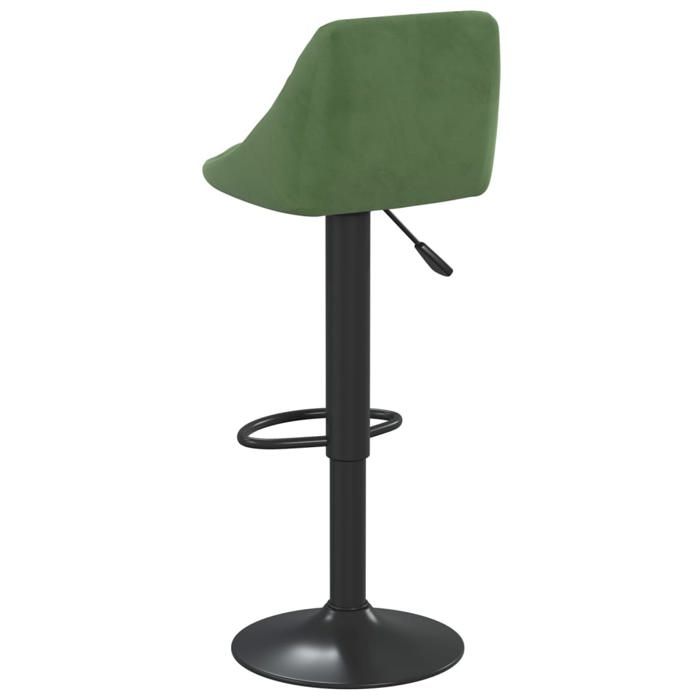TOP 2026 Tabouret de bar - 1 PC - Pour 1 personne - Vert foncé Velours - 46x44x(82-103) cm TT193