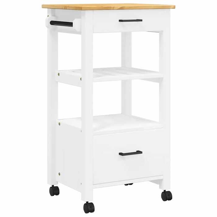 Saison Soldes Chariot de cuisine MONZA - SARAZYJ - desserte de Cuisine/Restaurant - 48x40x885 cm bois massif de pin MM11752