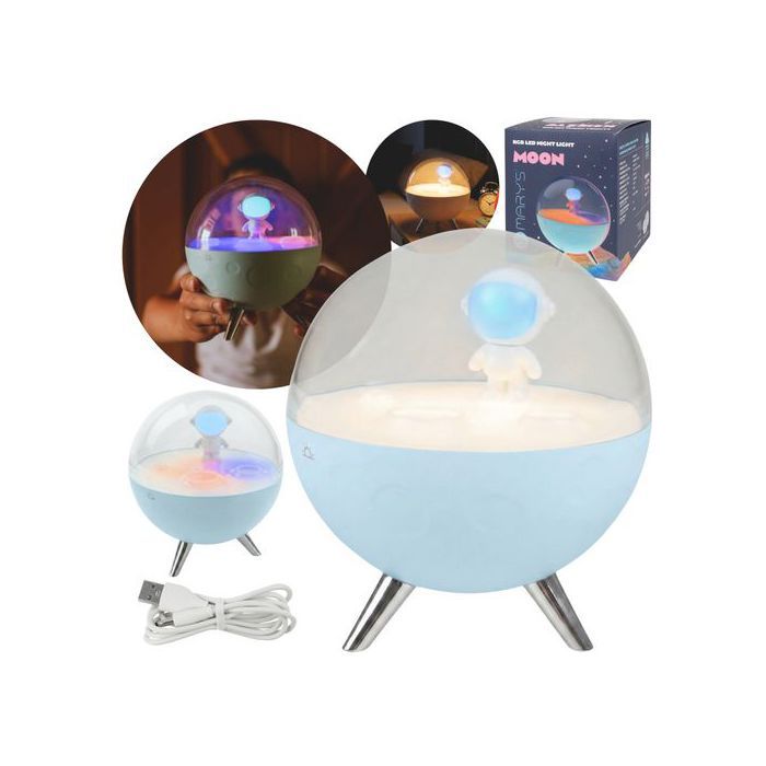 Marys Lampe de chevet LED Lune bleue lampe pour chambre denfant éclairage RGB réglable par USB